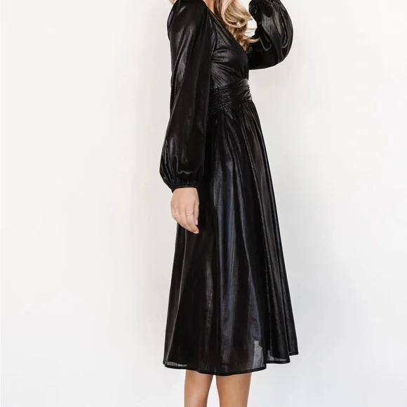 Baltic Born Aisha shimmering Black Long Sleeve Dress - Picture 2 of 3